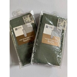 VTG JCPenney Lisette Rod Pocket Sheer Curtain Panel Set of TWO 60x84 Sage